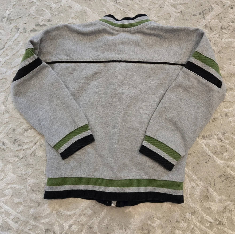 Polarn O. Pyret Gray/Green Zip-Up Jacket